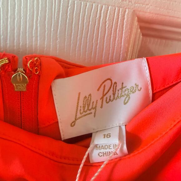 NWT Lilly Pulitzer Anasophia Rosette Strapless Maxi Dress Sz 16 Cane Coral Pink - Picture 11 of 13